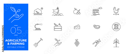Set of Agriculture and Farming line icons - Modern icons