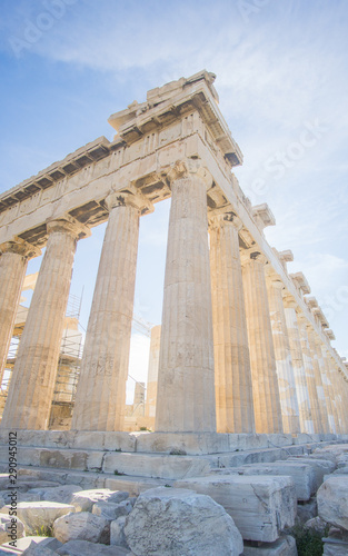 A beautiful sunny day at the acropolis hill in Athens Greece , this iconic Parthenon is just amazing , its unbelievable to see such an iconic landmark still standing after more than 2000 years ! 