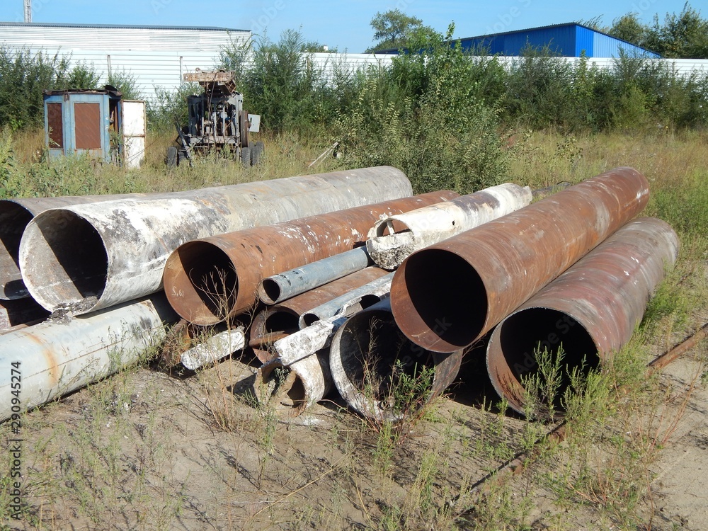 custom made wallpaper toronto digitalMetal pipes. Photo of metal pipes for drilling a water well.