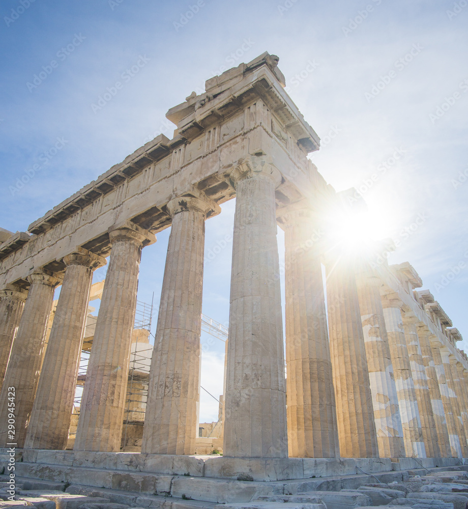 A beautiful sunny day at the acropolis hill in Athens Greece , this iconic Parthenon is just amazing , its unbelievable to see such an iconic landmark still standing after more than 2000 years ! 