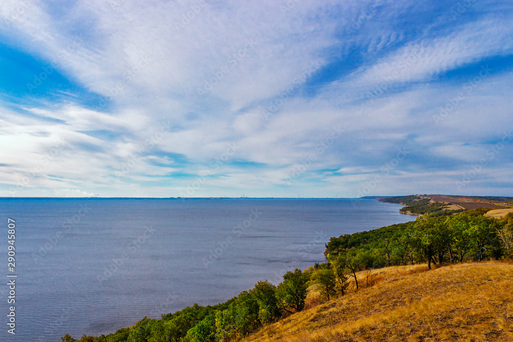 panorama of the volga river from a high bank