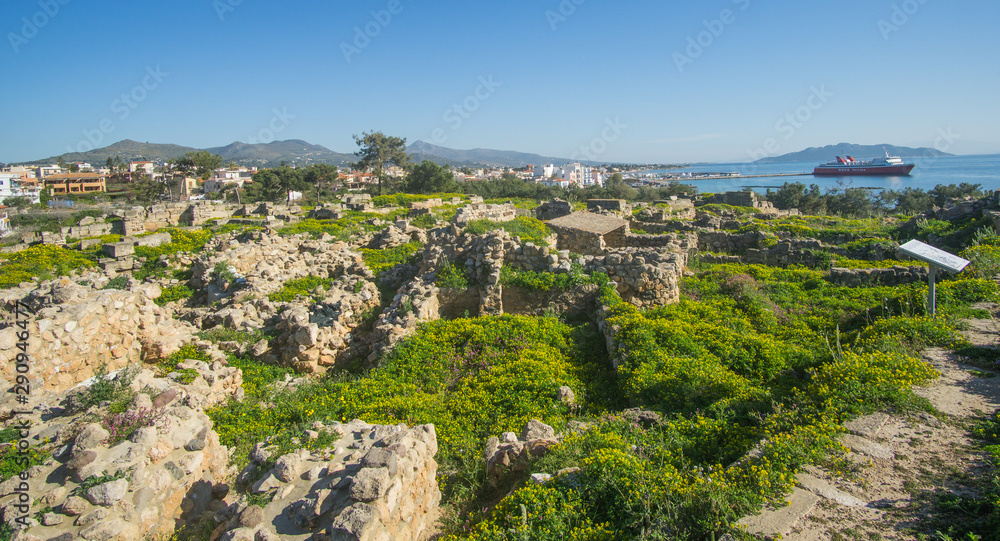A beatiful sunny day in Aegina island in Greece  