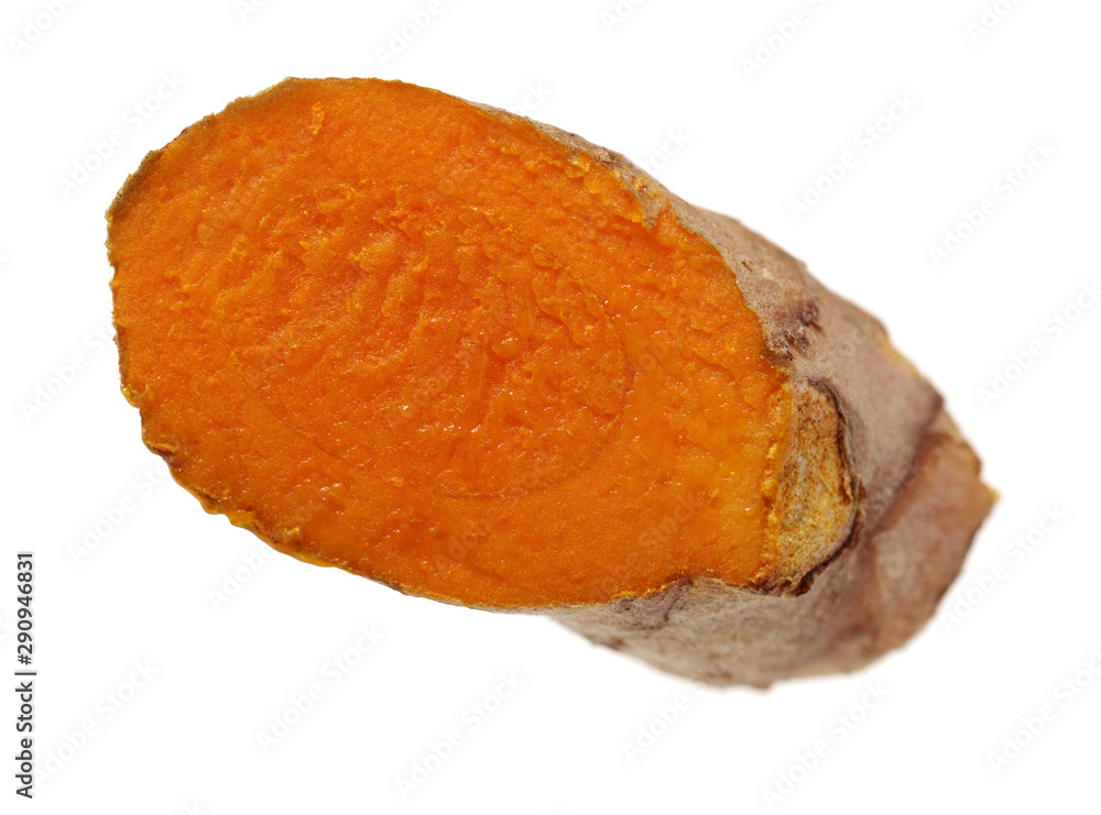 turmeric on white background.