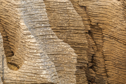 Closeup of Pancake Rocks South Island New Zealand