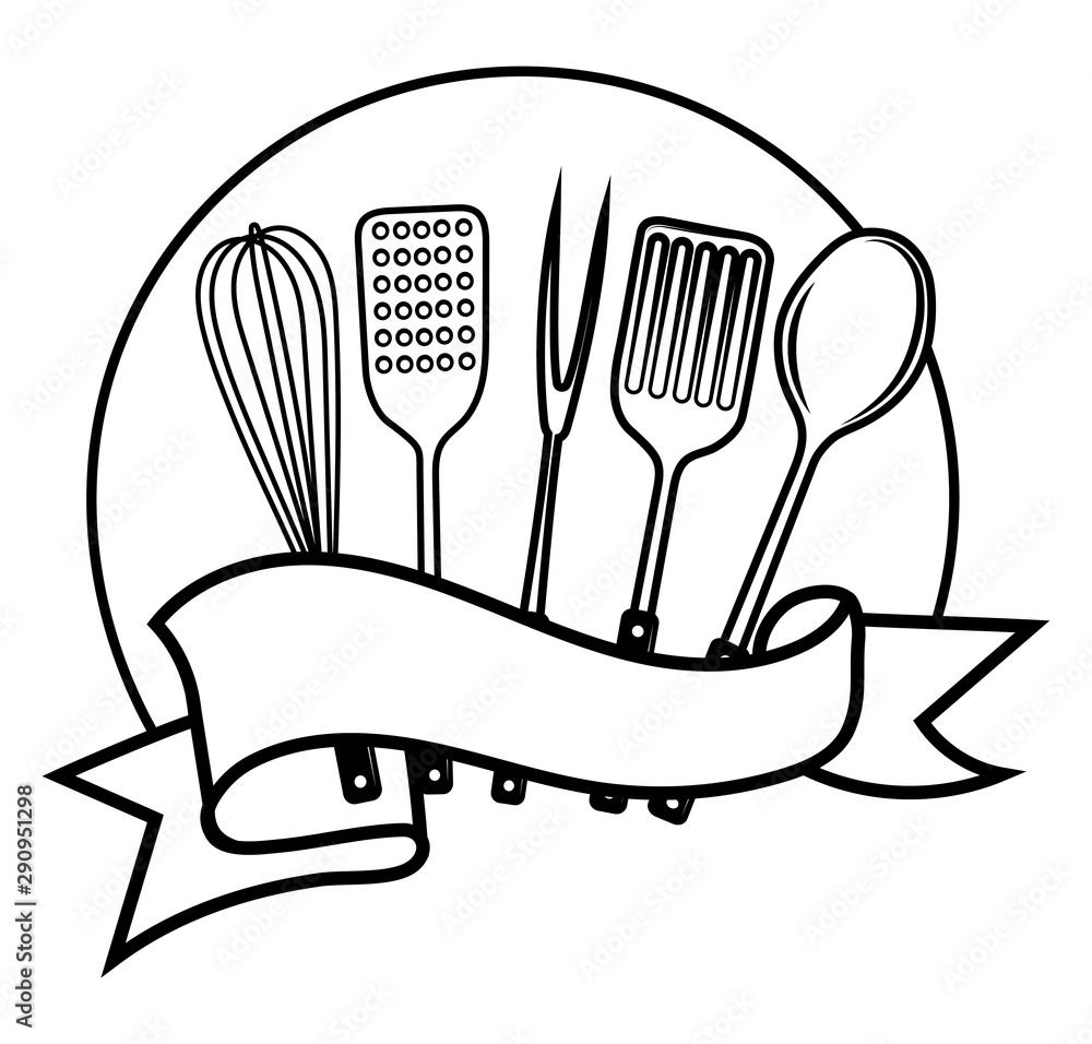 emblem-for-the-restaurant-black-and-white-vector-illustration-for