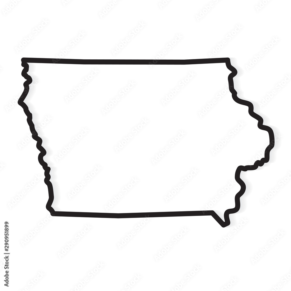 black outline of Iowa map- vector illustration black outline of Iowa map- vector illustration