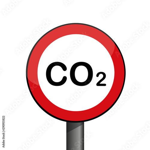 round warning sign CO2 environmental pollution vector illustration EPS10