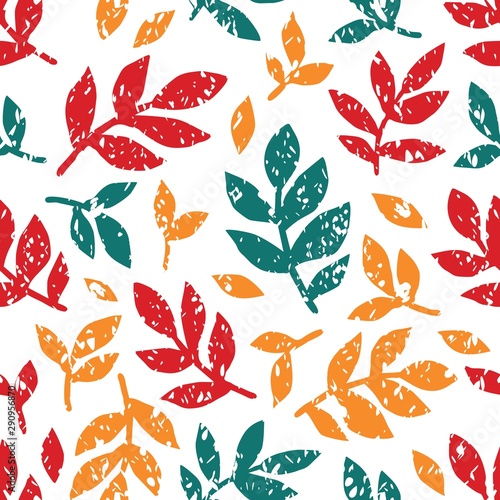 Autumn leaves seamless pattern. Decorative illustration  good for printing.   Colorful wallpaper vector. Great for label  print  packaging  fabric.