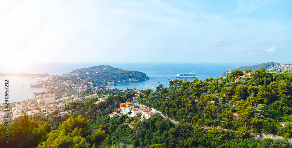 Beautiful panoramic view of the French Riviera