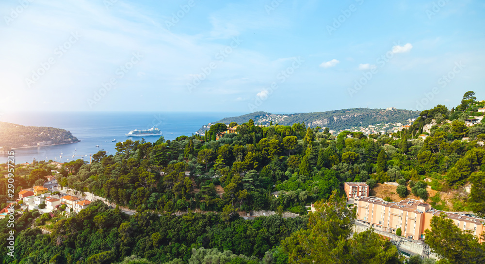 Beautiful panoramic view of the French Riviera
