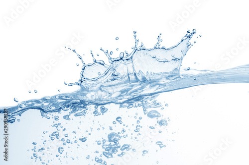 water splash isolated on white background, water