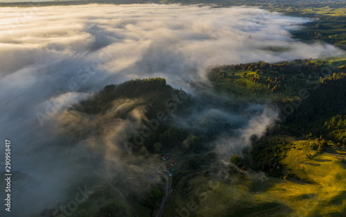 New Zealand Hill in the clouds