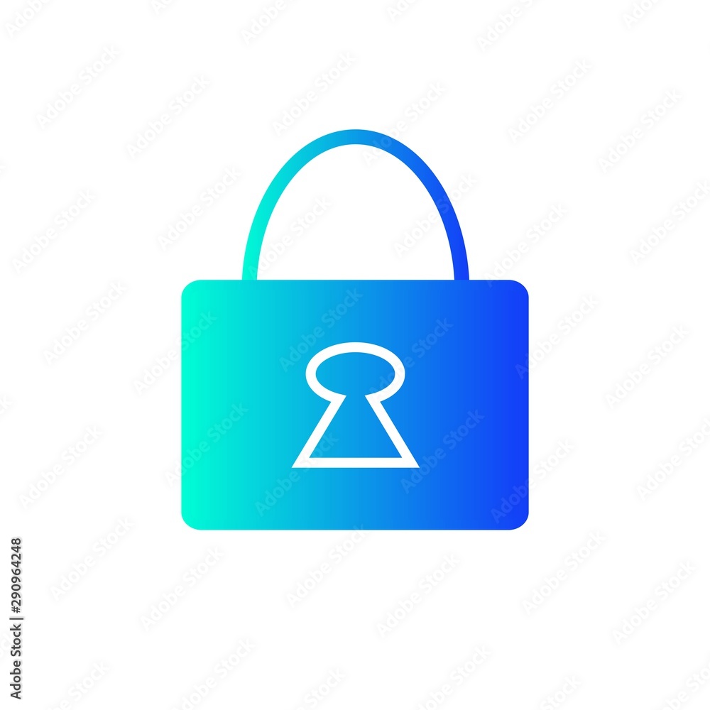 Modern padlock flat icon isolated on white background. Vector illustration. Modern padlock flat icon isolated on white background. Vector illustration.