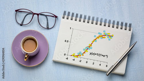 Fototapeta kuchenna math graphs in spiral notebook