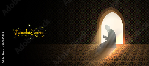 easy to edit vector illustration of Islamic celebration background with text Ramadan Kareem