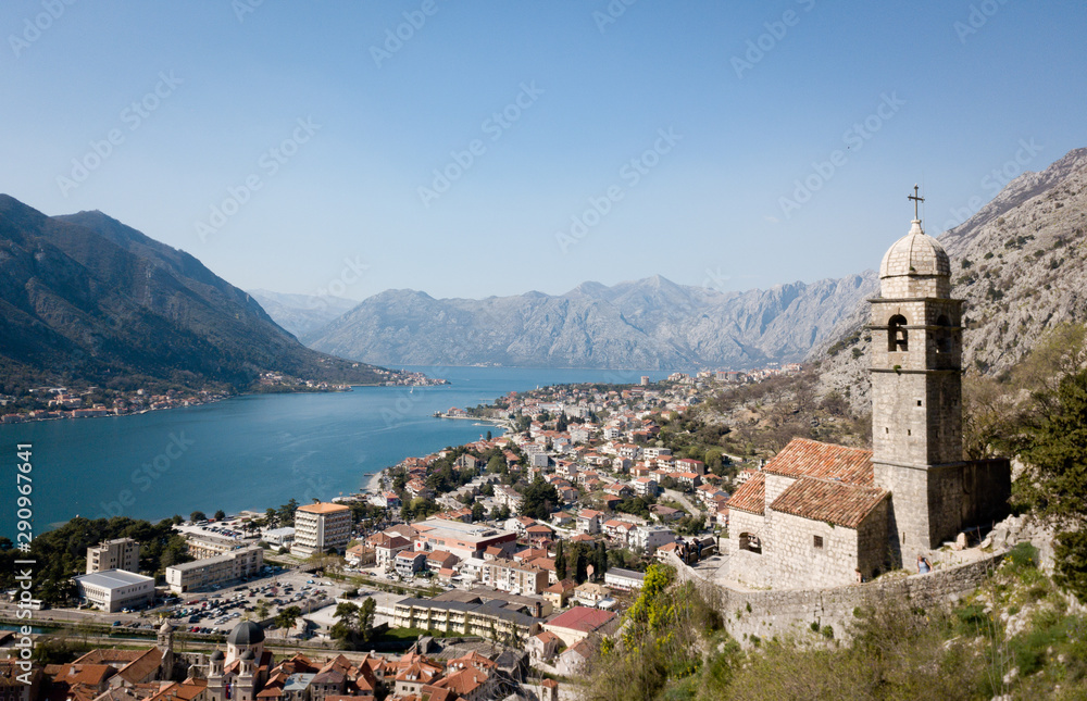 Top aerial view on Montenegro