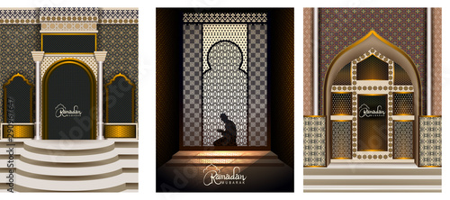 easy to edit vector illustration of Islamic celebration background with text Ramadan Kareem