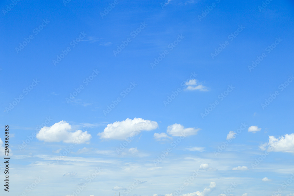 Fototapeta premium White fluffy clouds in clearly blue sky