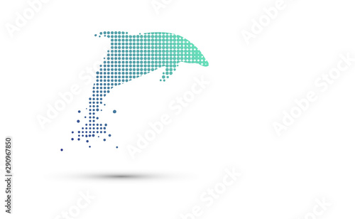 icona, delfino, digitale, 
