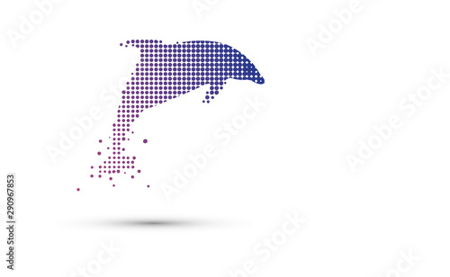 icona, delfino, digitale, 