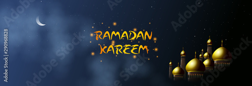 easy to edit vector illustration of Islamic celebration background with text Ramadan Kareem