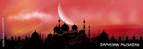 easy to edit vector illustration of Islamic celebration background with text Ramadan Kareem