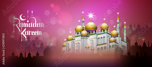 easy to edit vector illustration of Islamic celebration background with text Ramadan Kareem