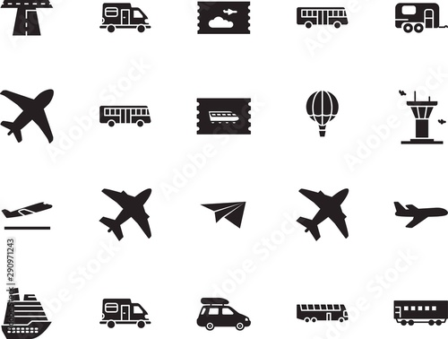 holiday vector icon set such as: circle, template, smart, origami, wave, rail, map, track, box, mail, rv, control, avenue, luxury, building, outdoor, race, roadside, steel, delivery, wing, tower
