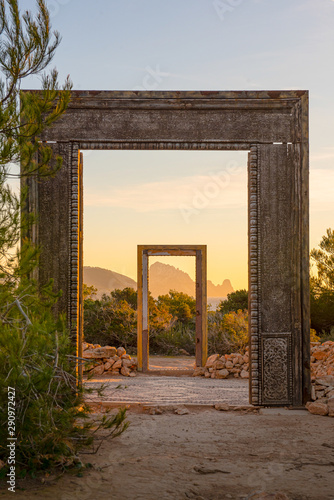 Frame in Frame - next to Time and Space monument on Cala Llentia, Ibiza landscape