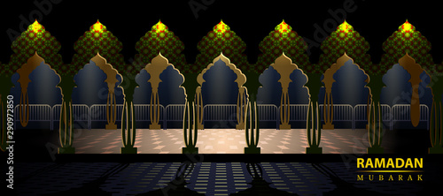 easy to edit vector illustration of Islamic celebration background with text Ramadan Kareem