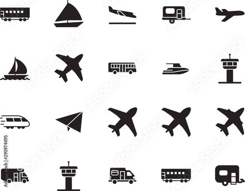 holiday vector icon set such as: metro, icons, luxury, bus, art, toy, airline, pictogram, landing, rv, outdoor, activity, arrive, school, start, action, bullet, motion, fast, aeroplane, mail, stop © Ирина Малышева