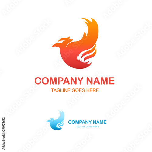 Bird logo,travel logo,fire bird icon.vector logo template