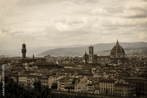 Beautiful view of the medieval center of Florence