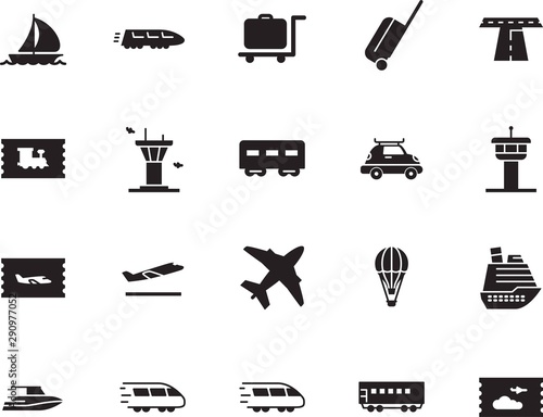 holiday vector icon set such as: road, arrival, take, shipping, voyage, water, template, recreation, logo, off, hot, car, hotel, departures, start, asphalt, silver, roadside, case, map, cruiser