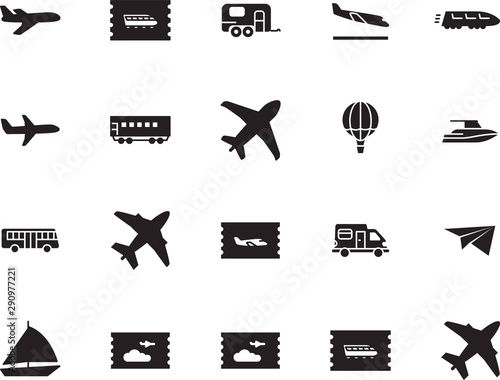 holiday vector icon set such as: mobile, icons, bus, leisure, ship, steel, way, sport, hot, art, yachting, balloon, wave, metal, metro, rv, toy, luxury, school, web, traveler, circle, vessel, regatta