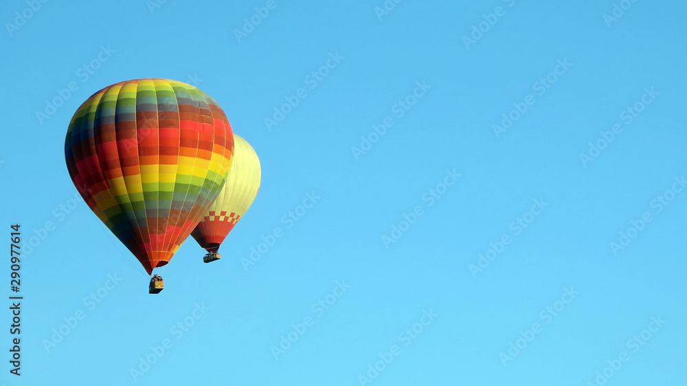 hot air balloon on blue sky background hot air balloon on blue sky background