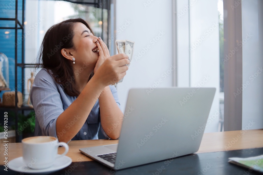woman with laptop in cafe woman with laptop in cafe