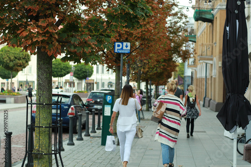 People on the Vilnius street.Lithuania