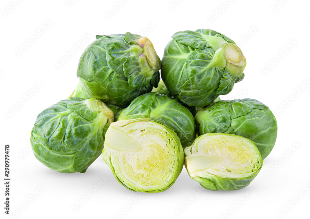 Fototapeta premium fresh brussel sprouts isolated on white background