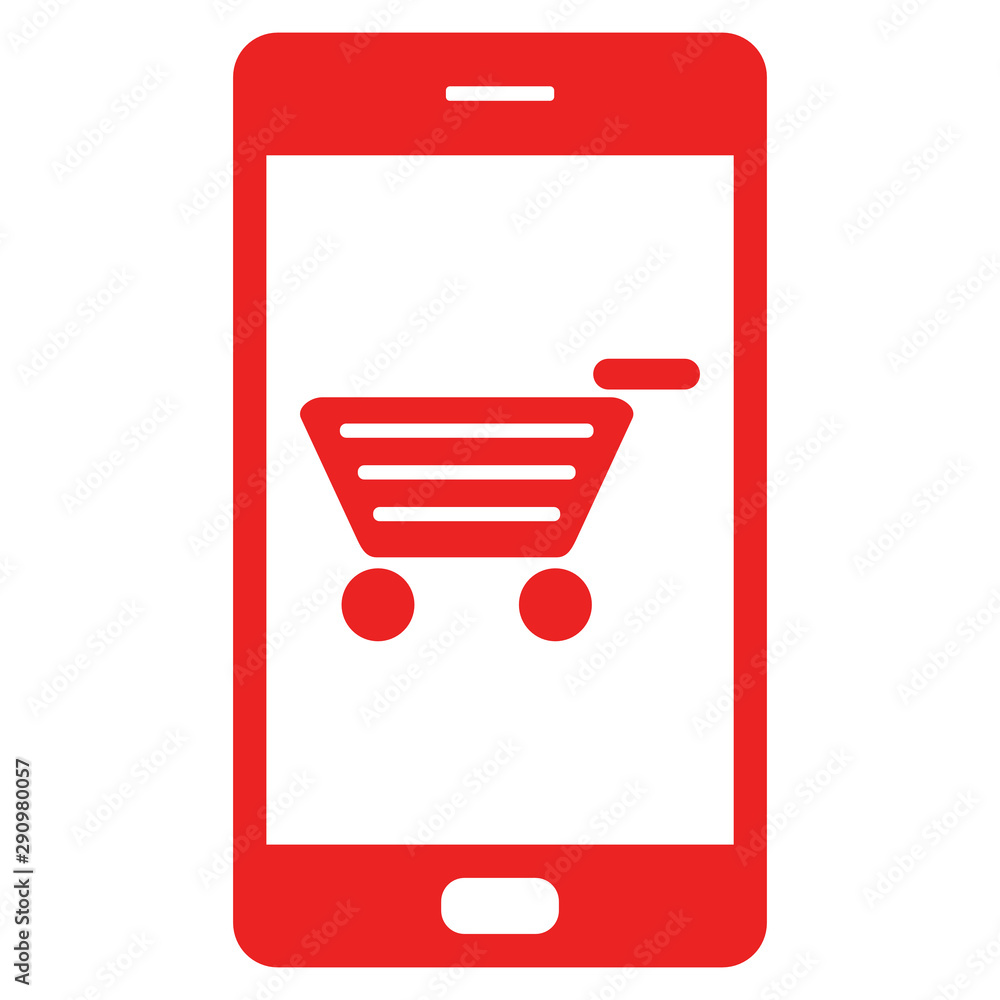 Warenkorb und Smartphone Warenkorb und Smartphone
