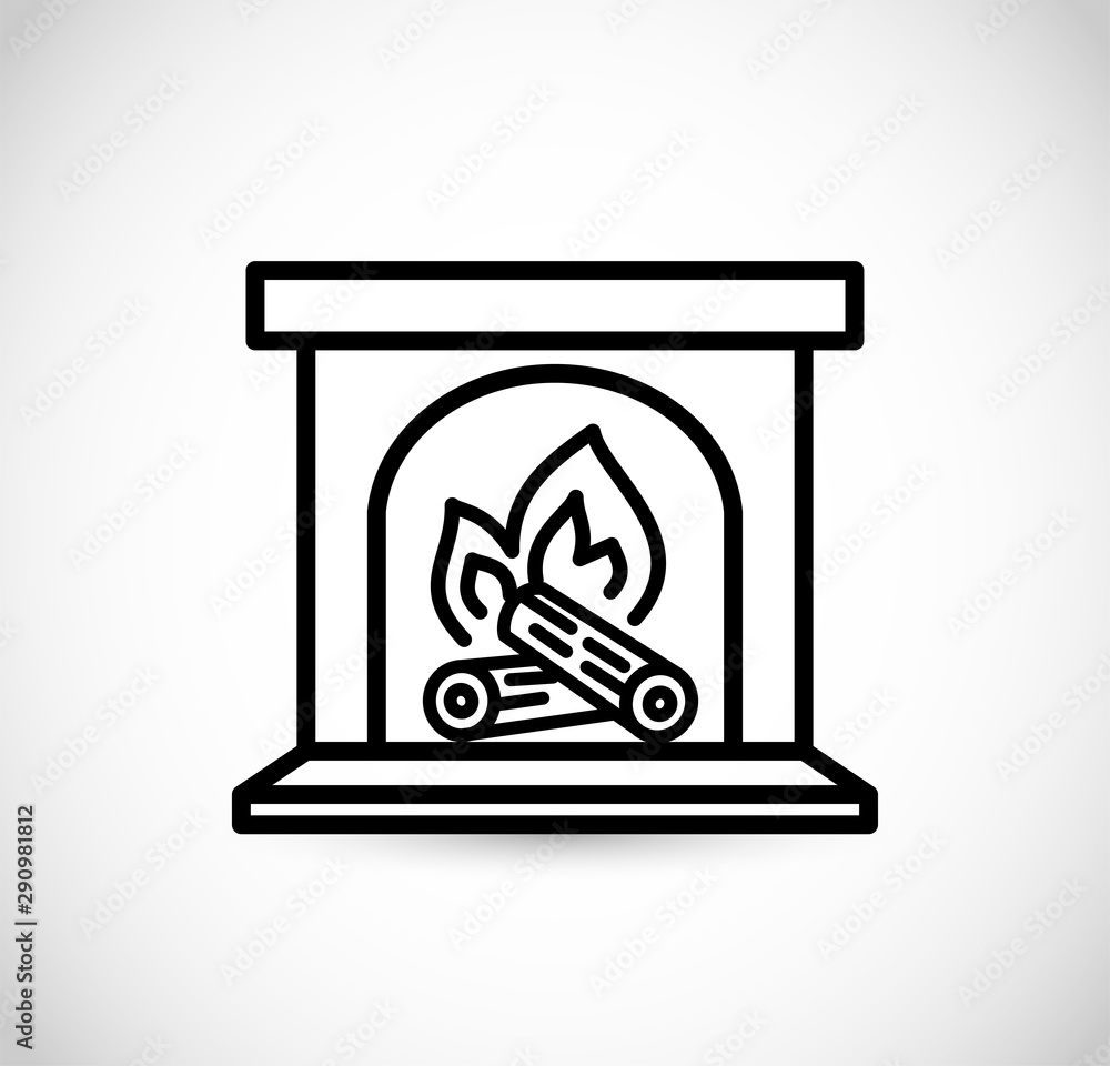 Fireplace icon vector Fireplace icon vector