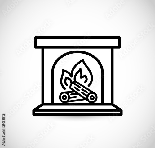Obraz na plátne Fireplace icon vector