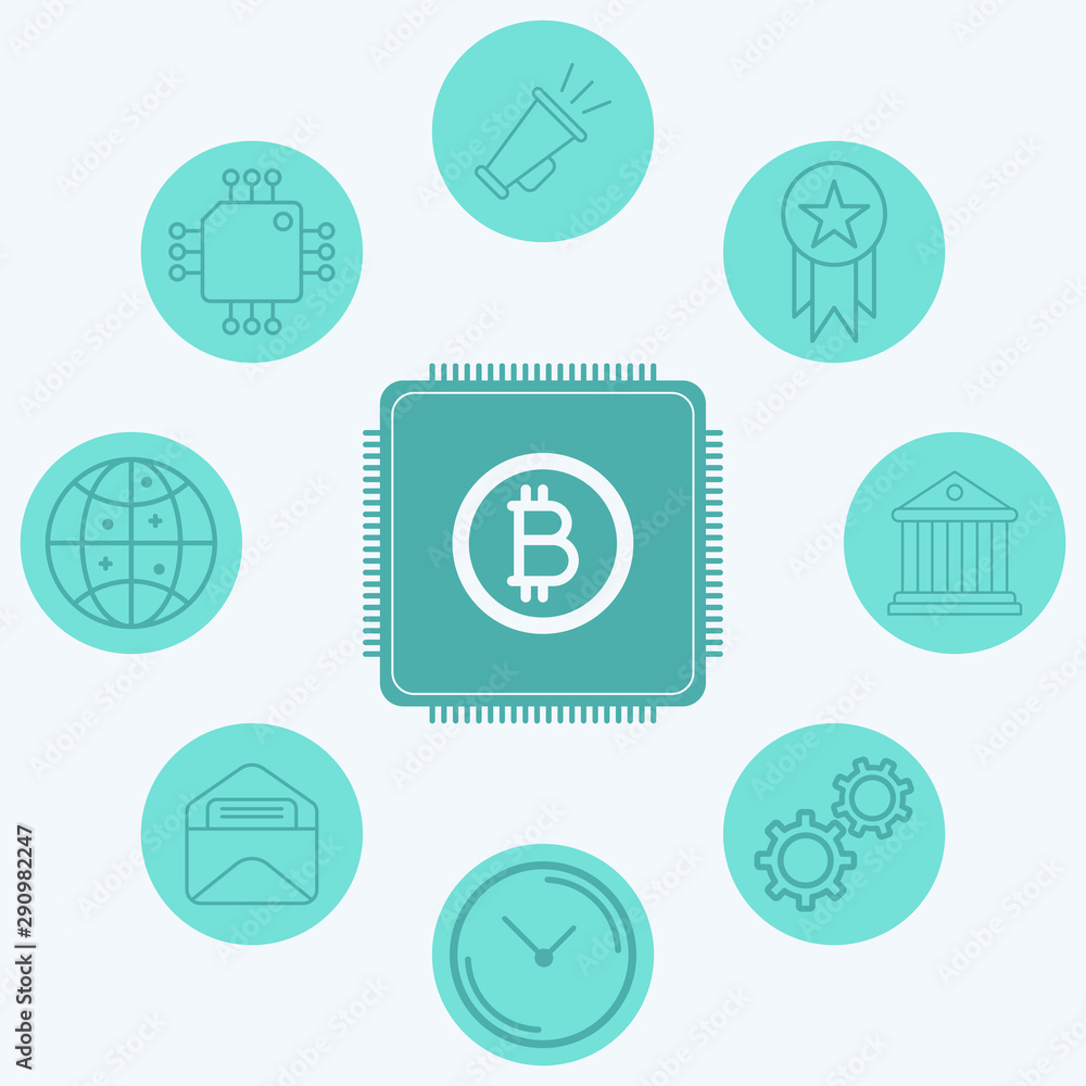 Bitcoin cpu vector icon sign symbol Bitcoin cpu vector icon sign symbol