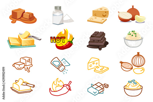 Popular flavors hit of popcorn. Flavoring for appetizers and snack.