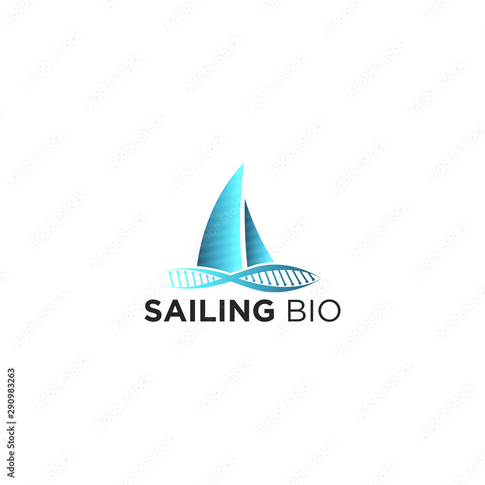 Sailing bio modern health technology logo design Sailing bio modern health technology logo design