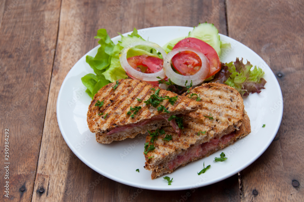 Panini served at a restaurant Panini served at a restaurant