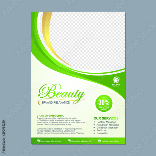 Beauty Spa Flyer Template with elegant wave design