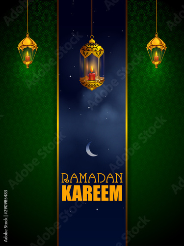 easy to edit vector illustration of Islamic celebration background with text Ramadan Kareem