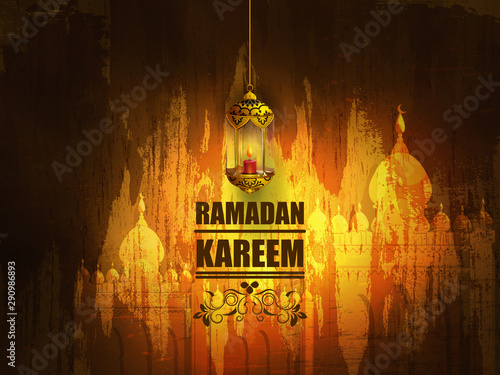 easy to edit vector illustration of Islamic celebration background with text Ramadan Kareem