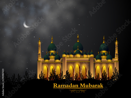 easy to edit vector illustration of Islamic celebration background with text Ramadan Kareem